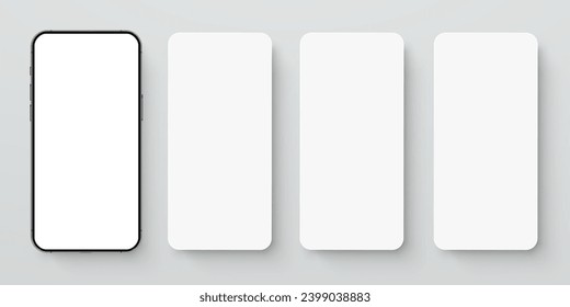 Parodia de Smartphone con pantallas móviles en blanco - vector de stock
