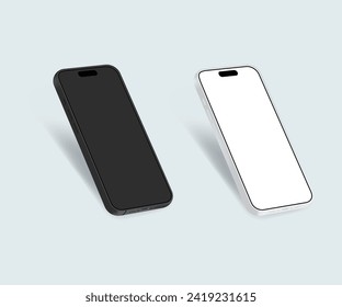 A smartphone mockup in a simple illustration style. Smartphone mockup with blank screen