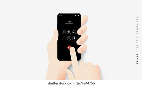 Smartphone mockup template for mobile app showcase. Full editable vector design elements for mobile application presentation.