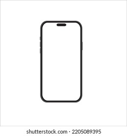 Smartphone mockup template on white background.