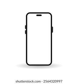 Smartphone mockup template. Phone frame with blank screen icon