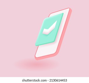 Smartphone mockup template showcase checklist display scene with smartphone 3d rendering object background phone mobile device application app