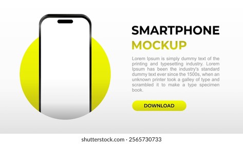 Smartphone Mockup, template UXUI device blank screen. Vector illustration