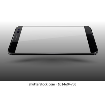 Smartphone mockup transparent display screen easy place demo on screen. Vector illustration for technology.