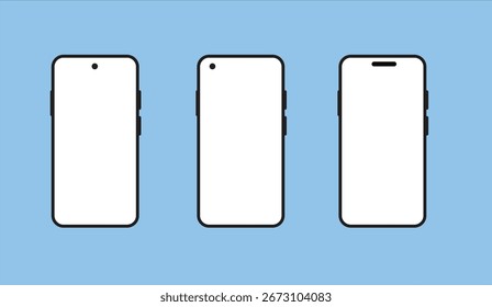 smartphone mockup with various notch .eps