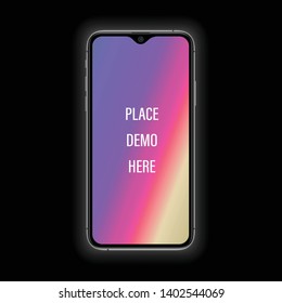 Smartphone mockup  vector illustration for technology advertising element and easy place demo on screen.
