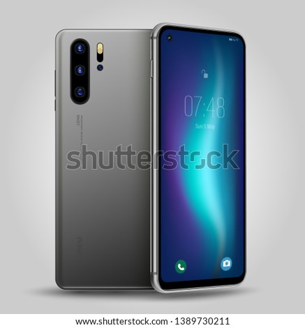 Smartphone mockup vector illustration for technology advertising element and easy place demo on screen.