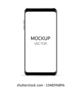 Smartphone mockup vector. Realistic smartphone display mockup isolate on white background.