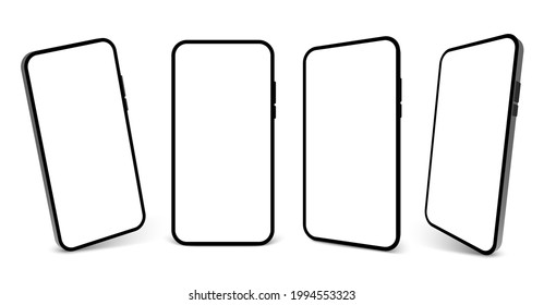 Smartphone mockup vector screen cell phone 3d. Smart phone mockup background isolated template