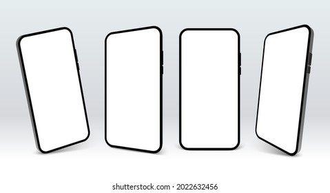 Smartphone mockup vector screen cell phone 3d. Smart phone mockup background isolated template