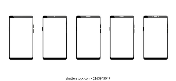 Conjunto de vectores de parodia de smartphone. Icono de teléfono móvil y gadget, ilustración vectorial