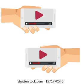 smartphone mockup with video player screen