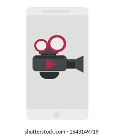 smartphone mockup with video recorder application