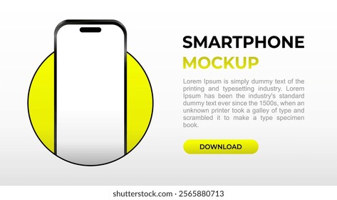 Smartphone Mockup, Website Realistic Mobile phone display, device blank screen. Vector illustration