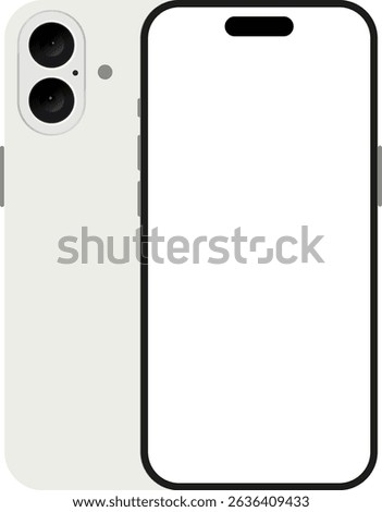 Smartphone Mockup – White Front and Back Mobile Design. Ideal for UI, app, and website design presentations. Vector EPS 10