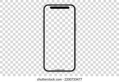 pantalla blanca de imitación de smartphone. vector de teléfono móvil aislado en fondo blanco. dispositivo UI UX