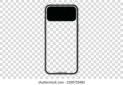 smartphone mockup white screen. mobile phone vector Isolated on White Background. Phone 14 ,13 device UI UX ios 16  Vector illustration