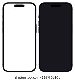 Pantalla blanca de parodia de smartphone. Teléfono móvil aislado en fondo transparente. Amortización de UX de interfaz de usuario de dispositivo
