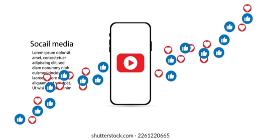 Smartphone mockups  onwhite background with icon social network , mobile phone screen , Business technology  connection  digital  global  network , vector illustration