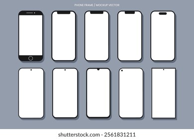 Smartphone mockups white. Mockups for UI UX project dan ads design.