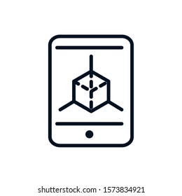 smartphone modeling app architecture icon line style vector illustration