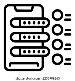 Vector de contorno de iconos modernos de Smartphone. Granja digital. Smart iot