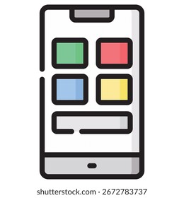 Smartphone Modernes Vektorsymbol - Minimale Illustrationssymbolvorlage für Web Mobile App UI Design