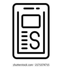 Smartphone monetize icon outline vector. Data profit. Database ad