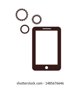 smartphone with money around in white background