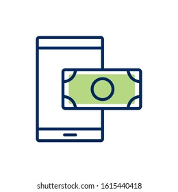 smartphone with money dollar symbol vector illustration design