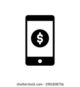 smartphone with money icon vector
