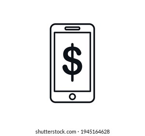 Plantilla de diseño de logotipo de vectores de iconos de Smartphone y dinero