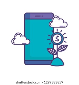 smartphone with money symbol