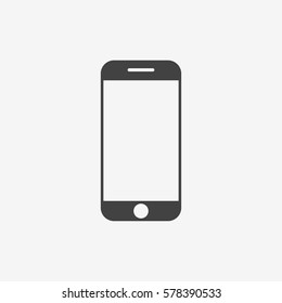 Smartphone monochrome icon. Mobile phone vector illustration.