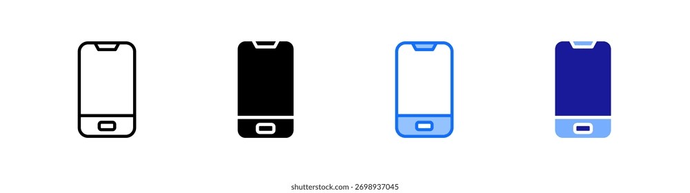 Smartphone-Symbolsatz-Vektorgrafik mit mehreren Stilen