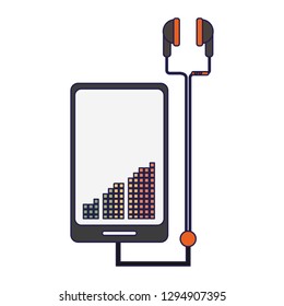Smartphone with music and earphones