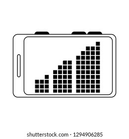 Smartphone music equalizer app in black and white