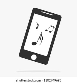 Smartphone with music icon illustration isolated vector sign symbol eps10