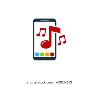 Smartphone Music Icon Logo Design Element