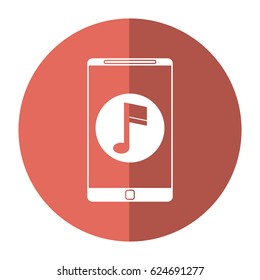 smartphone music note digital app shadow