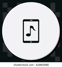 Smartphone with music note icon.
