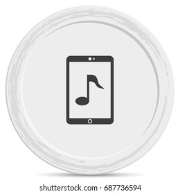 Smartphone with music note icon.