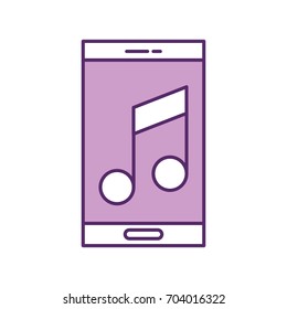 smartphone with music note isolated icon
