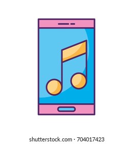 smartphone with music note isolated icon