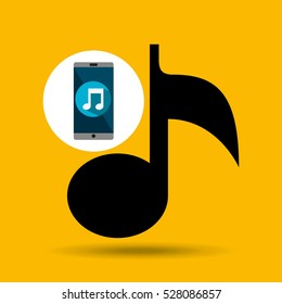 smartphone music note online vector illustration eps 10