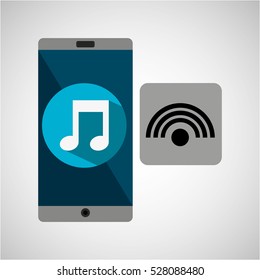 smartphone music online internet vector illustration eps 10