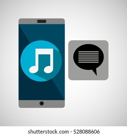 smartphone music online message vector illustration eps 10