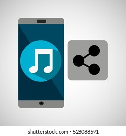smartphone music online share vector illustration eps 10