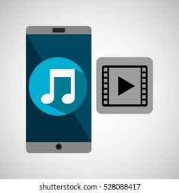 smartphone music online video vector illustration eps 10
