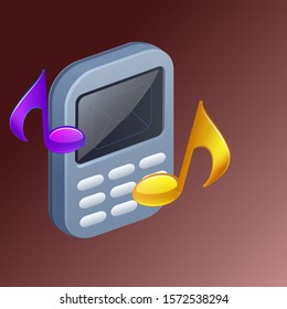 smartphone with music vector isolated design.
